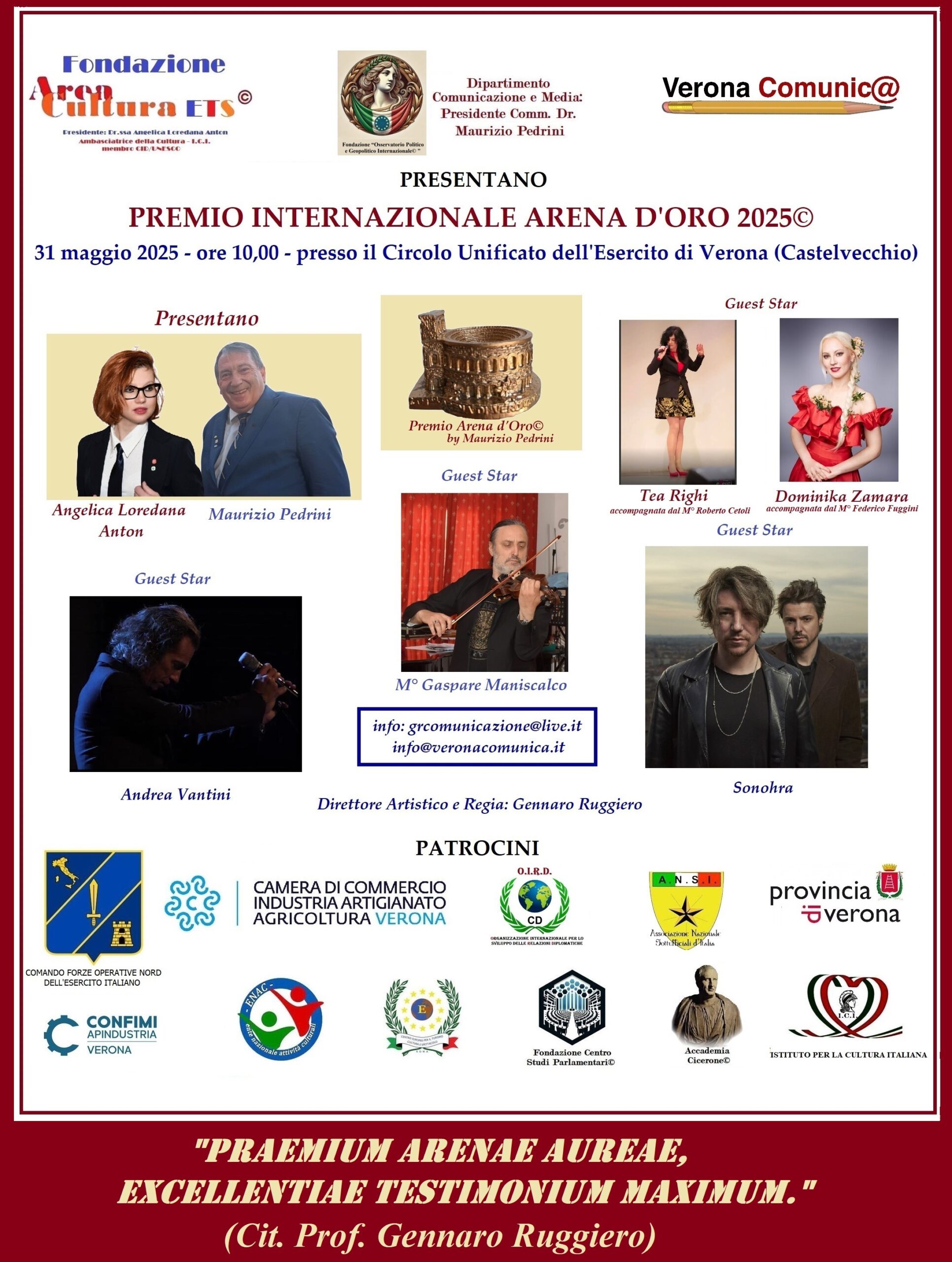 Premio Internazionale Arena d’Oro 2025